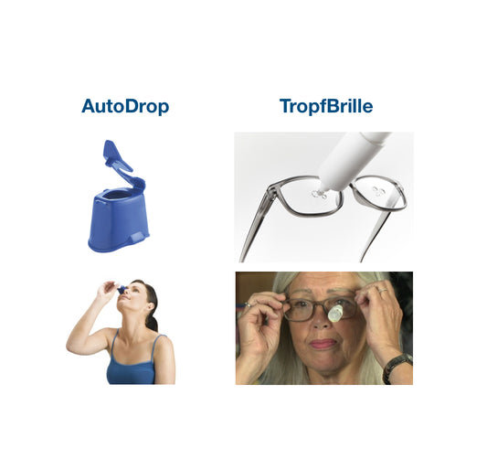 Vergelijk oogdruppel hulpmiddel Druppelbril en AutoDrop.